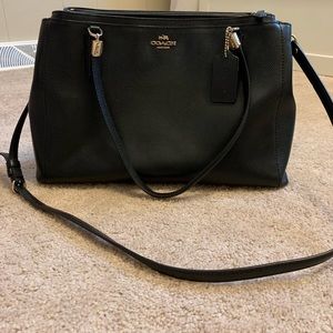 Authentic Black Leather Coach Purse